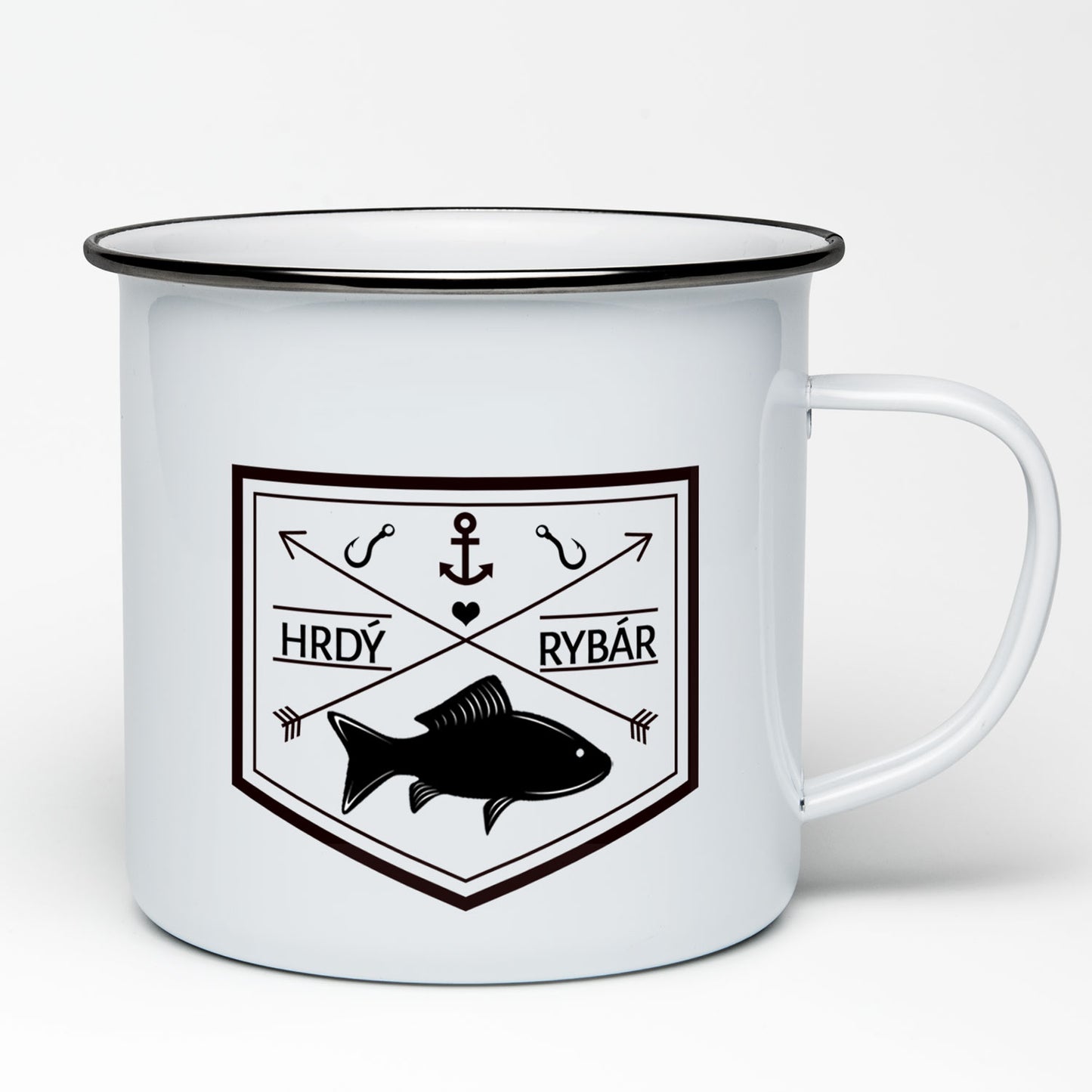 Smaltovaný hrnček Hrdý rybár