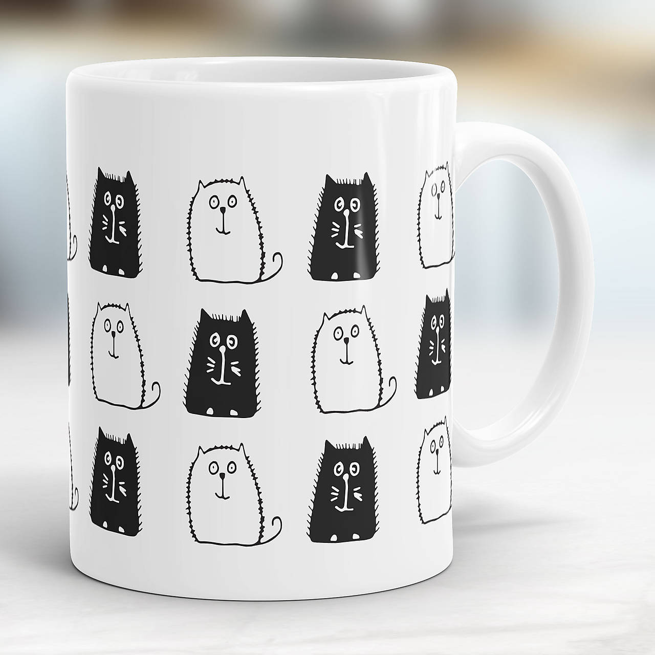 Mačacia keramická šálka