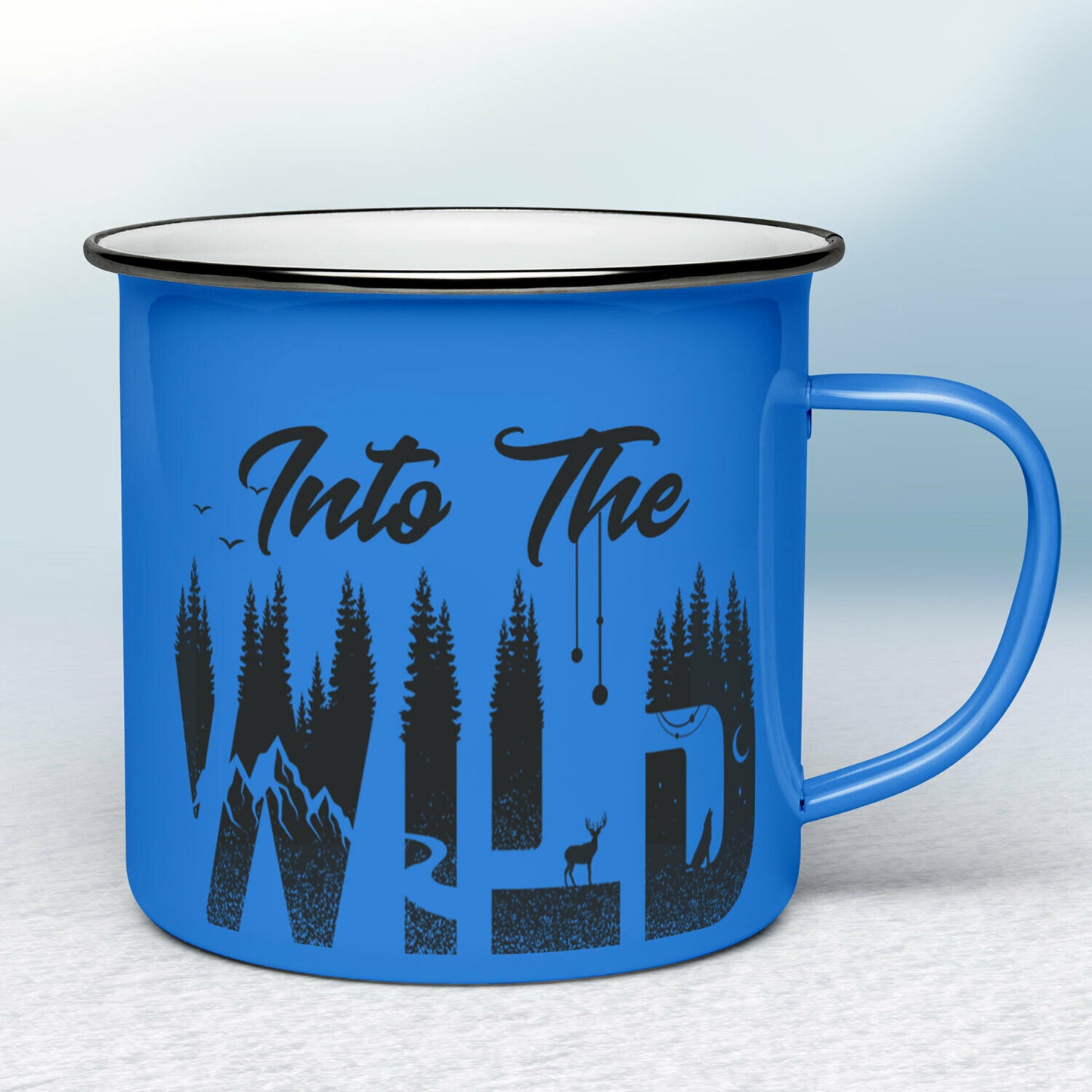 Smaltovaný hrnček - modrý - Into the wild