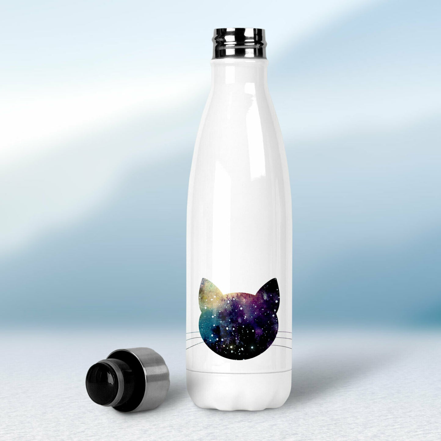 Termofľaša - biela - Vesmírna mačka