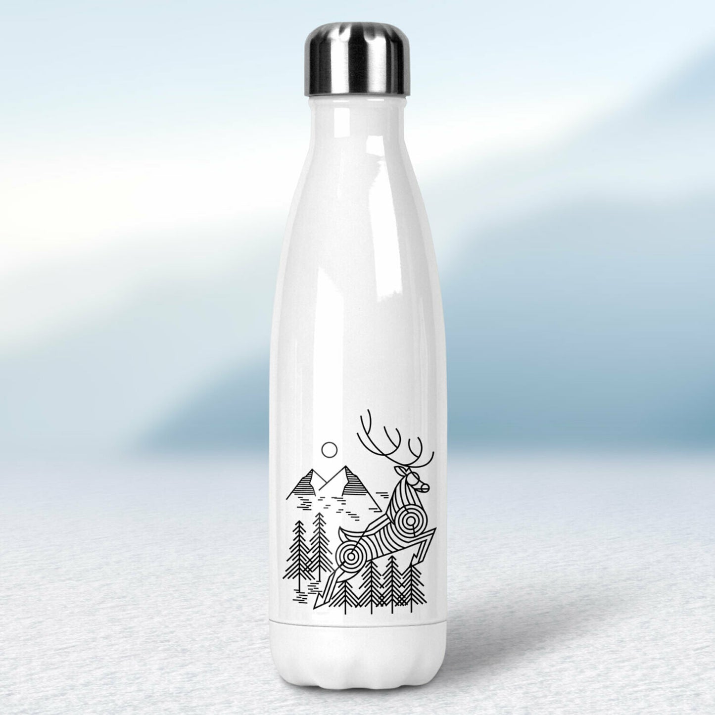 Termofľaša - biela - Geometrický jeleň v prírode