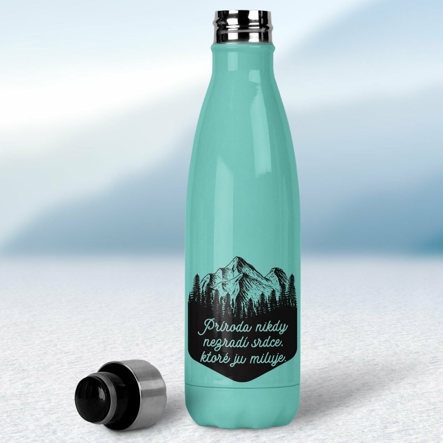 Termofľaša - mentolová - Príroda nikdy nezradí srdce ktoré ju miluje