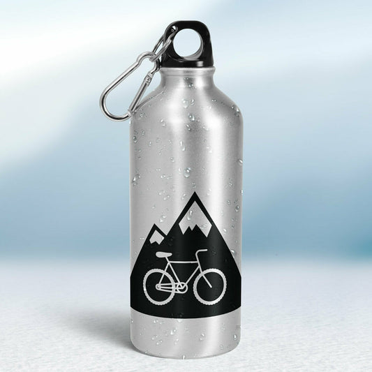 Turistická fľaša - strieborná - Hory a bike