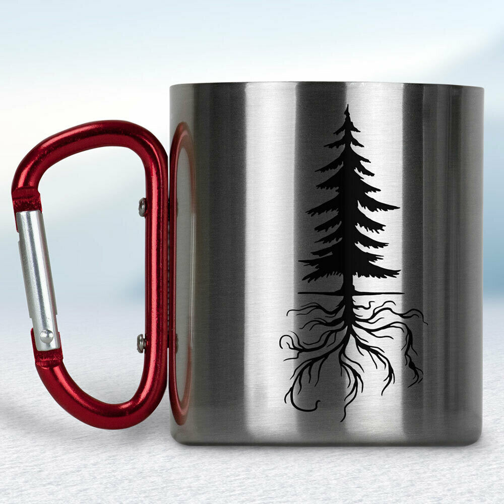 Kovový turistický hrnček s karabínkou