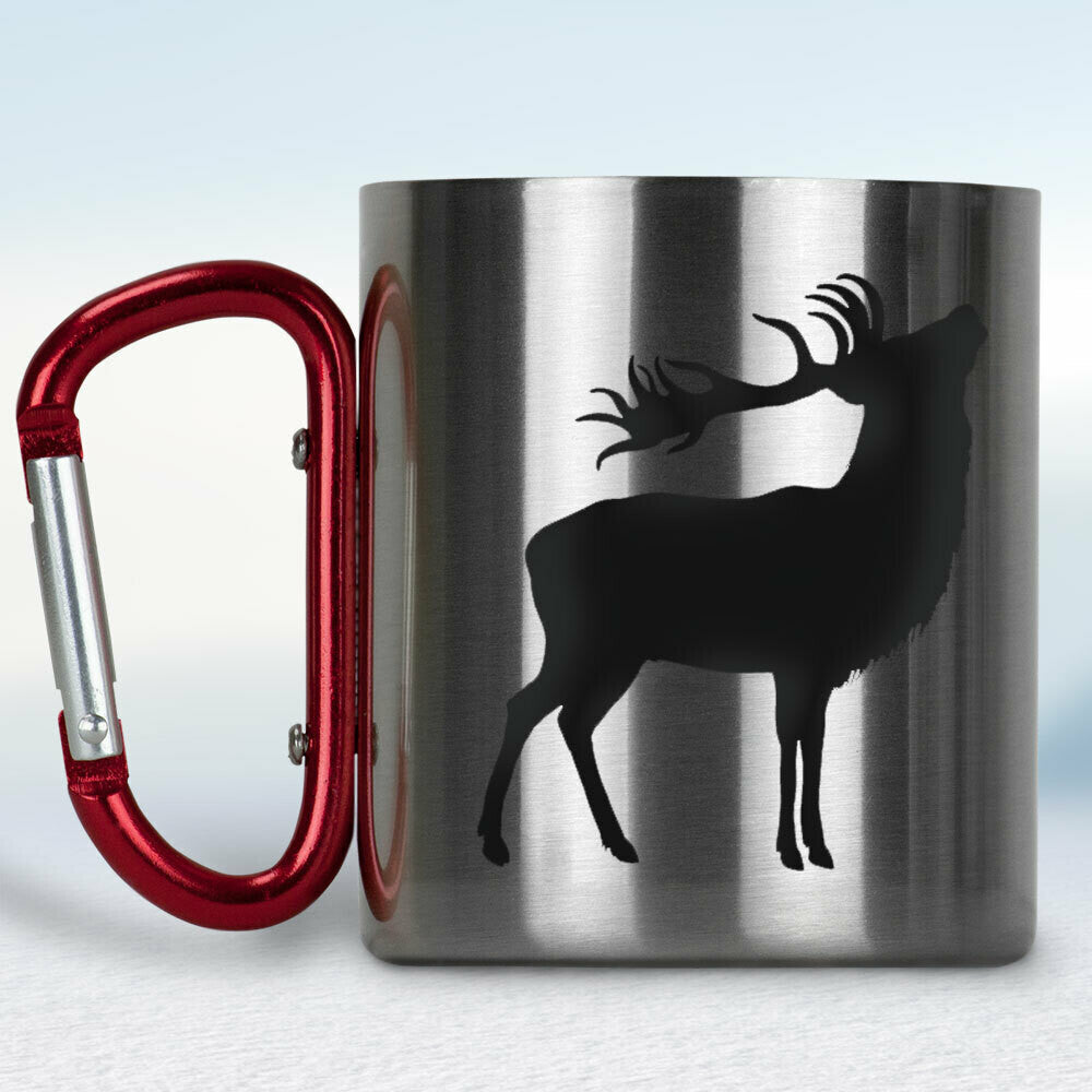 Kovový turistický hrnček s karabínkou