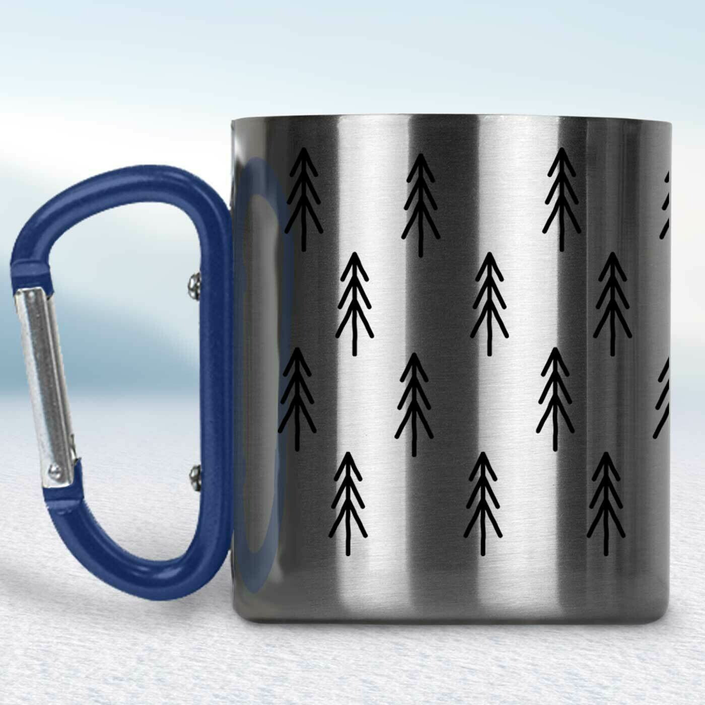 Kovový turistický hrnček s karabínkou