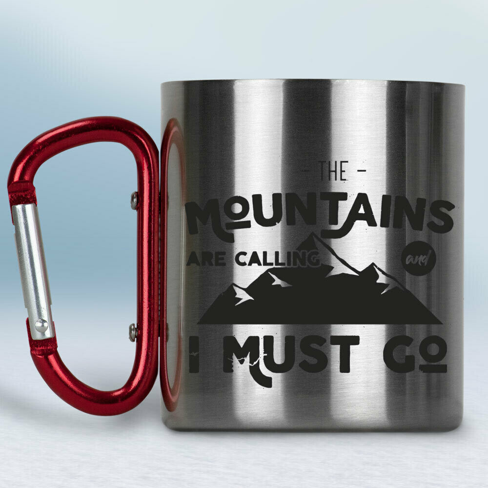 Kovový turistický hrnček s karabínkou