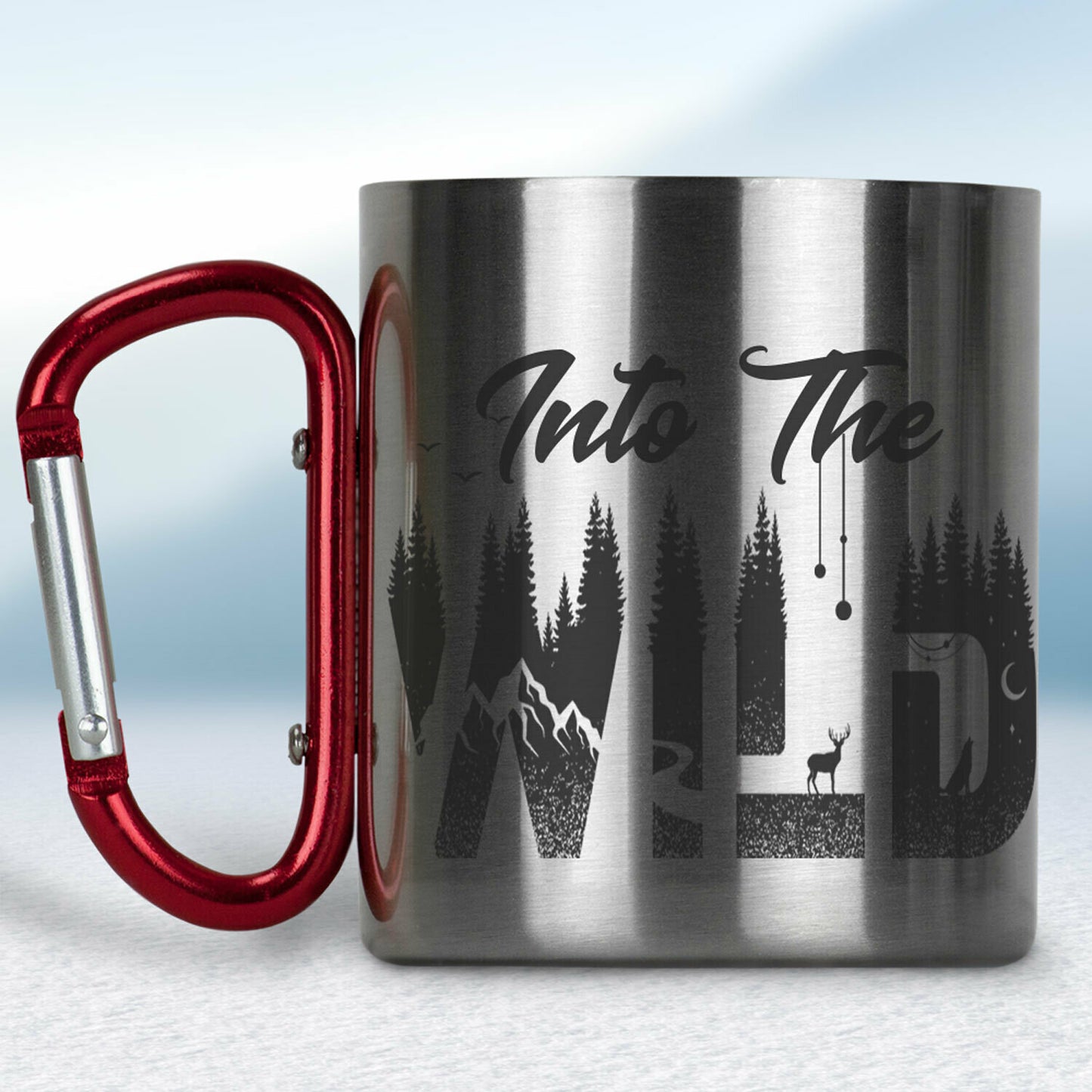 Kovový turistický hrnček s karabínkou Into The Wild