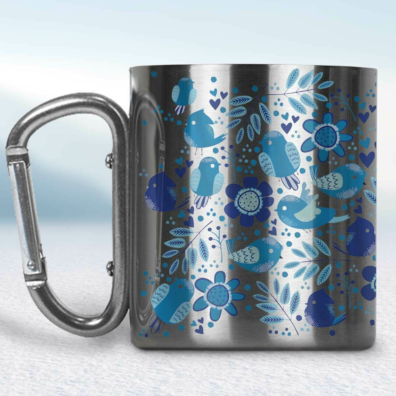 Kovový turistický hrnček s karabínkou