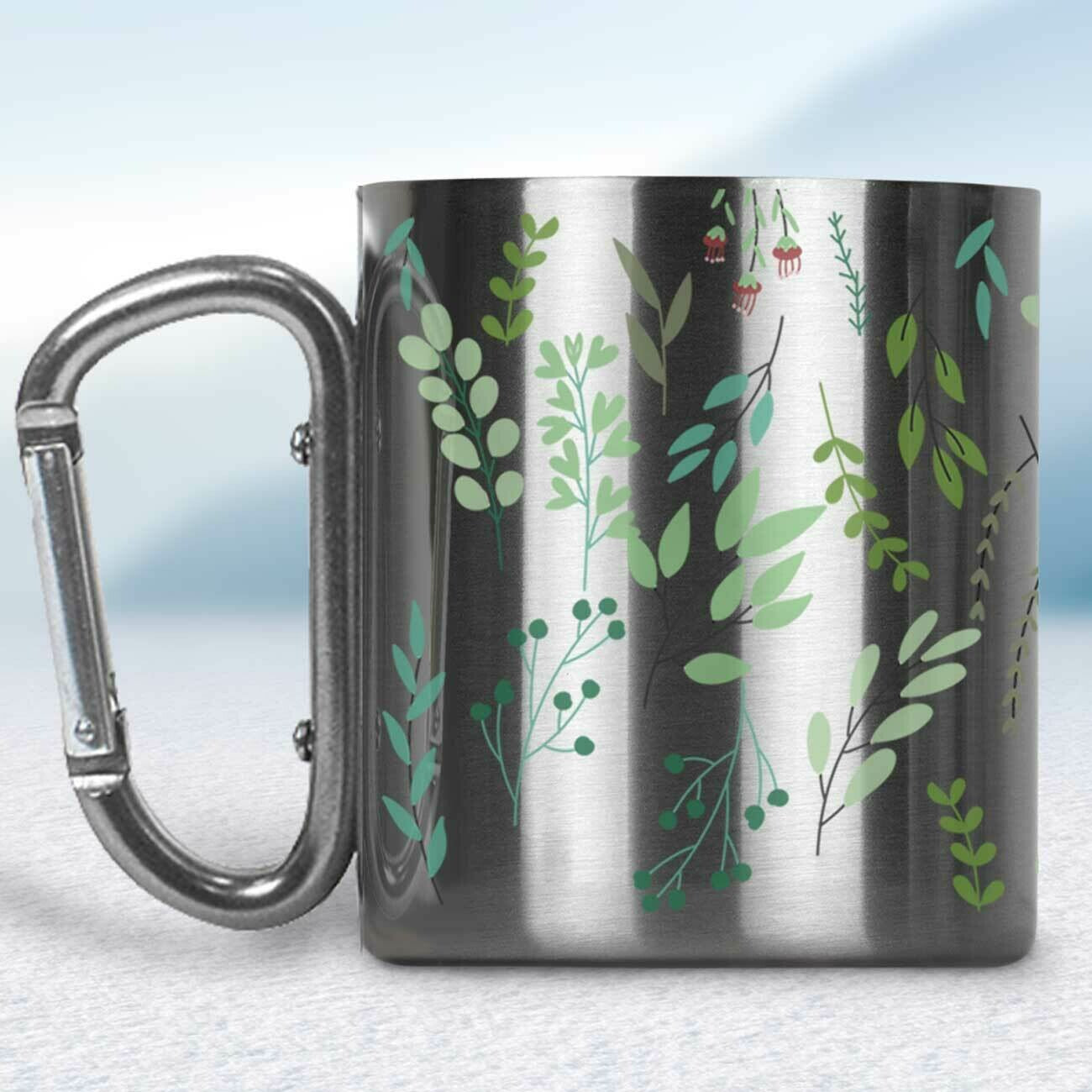 Kovový turistický hrnček s karabínkou