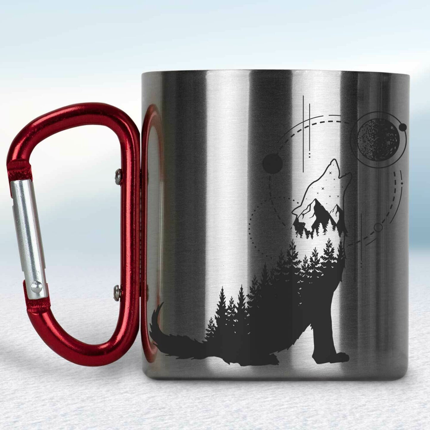 Nerezový hrnček s karabínkou