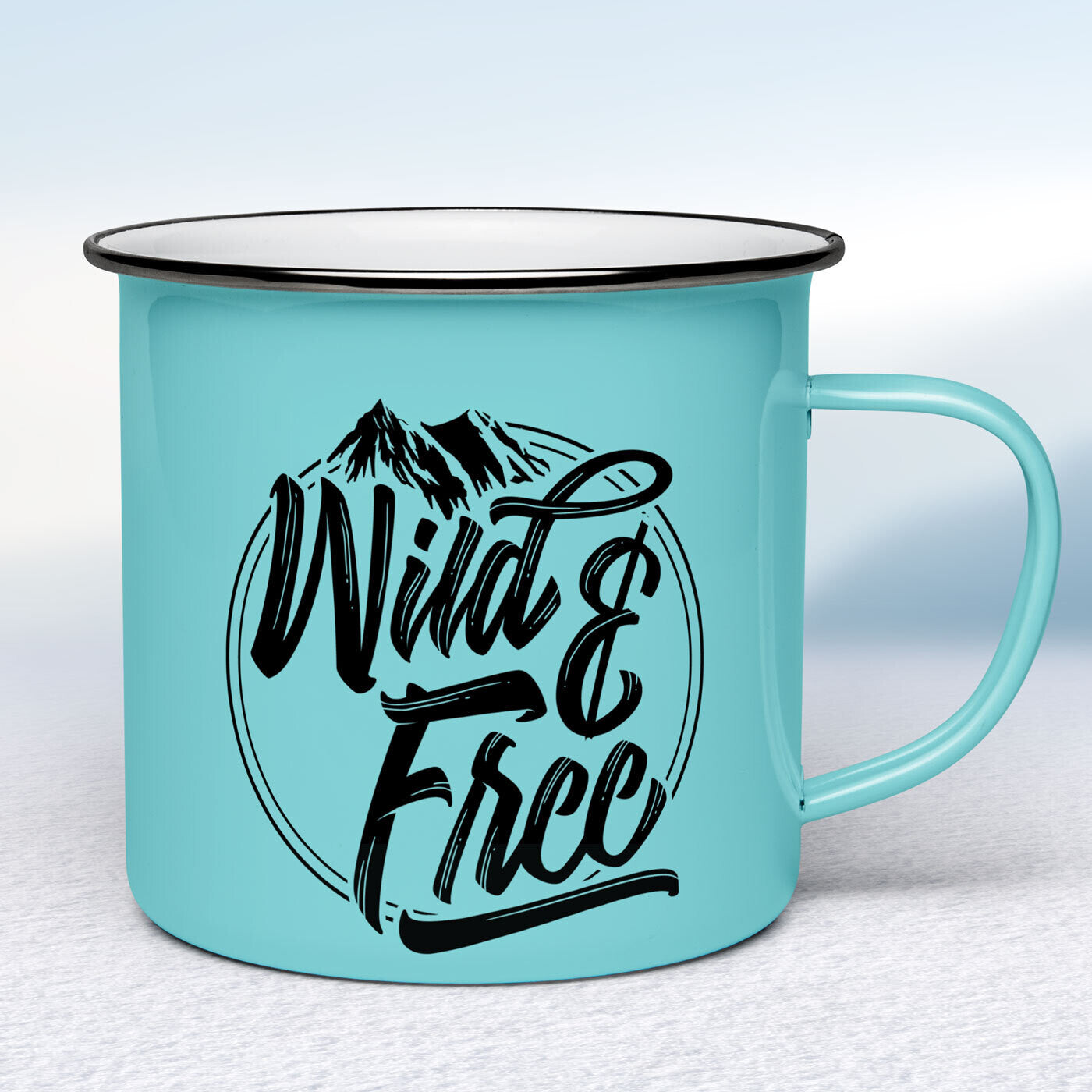 Tyrkysový smaltovaný hrnček