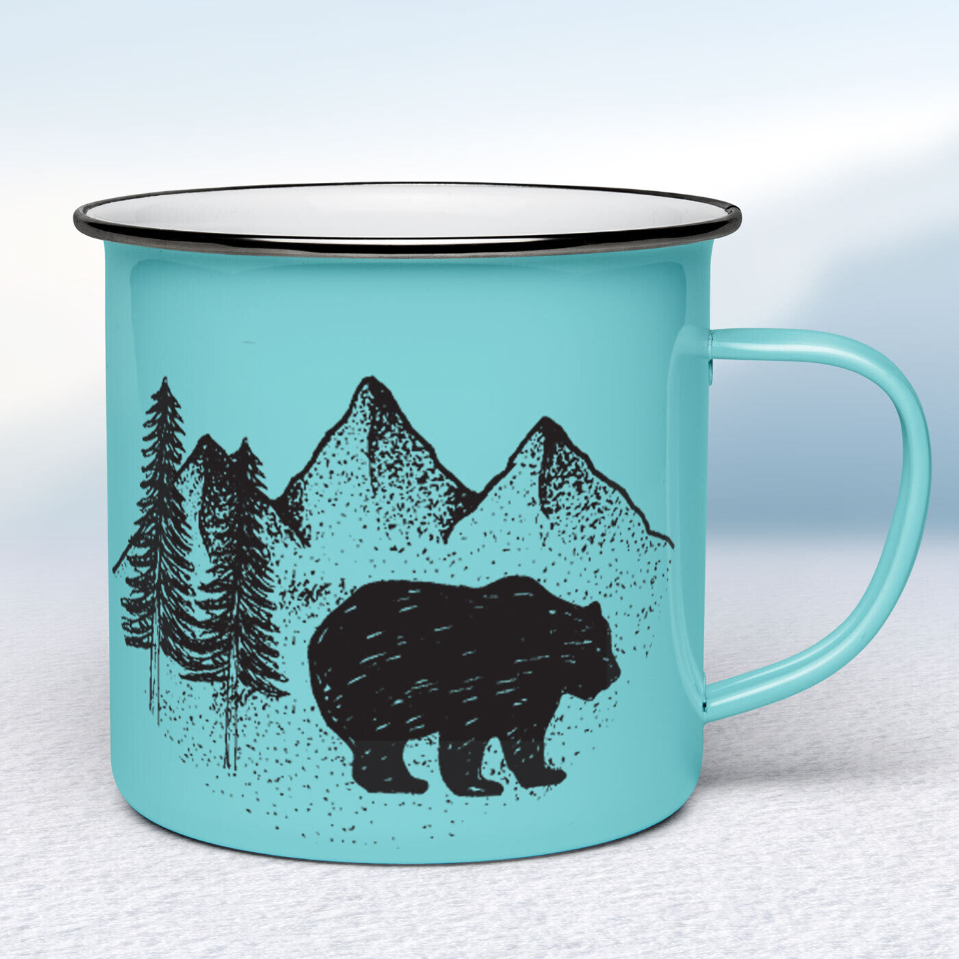 Tyrkysový smaltovaný hrnček