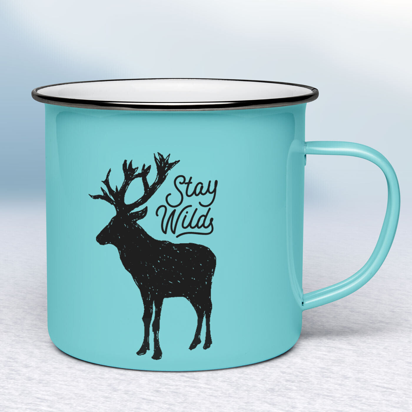 Tyrkysový smaltovaný hrnček