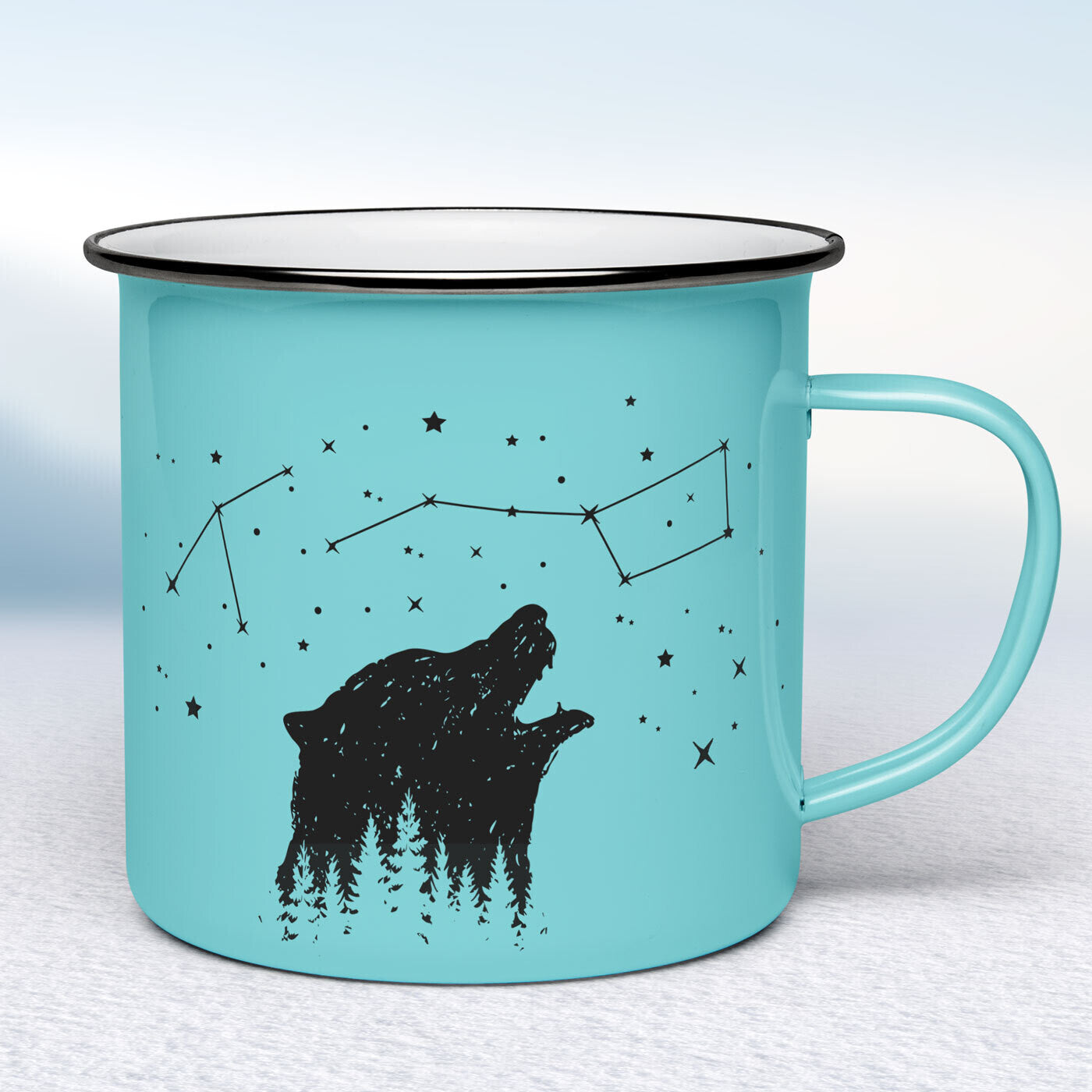 Tyrkysový smaltovaný hrnček