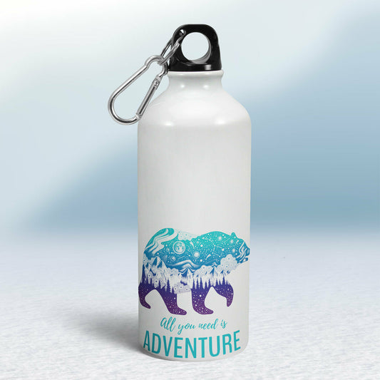 Turistická fľaša - biela - All you need is adventure