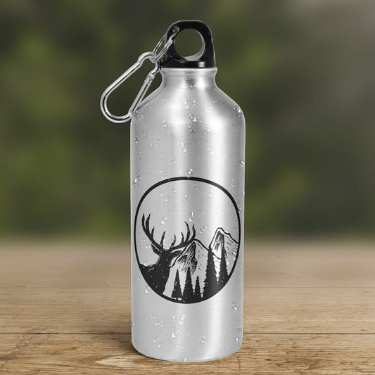 Turistická fľaša - strieborná - Zvedavý jeleň