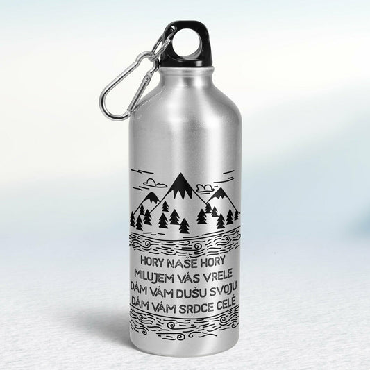 Turistická fľaša - strieborná - Hory naše hory