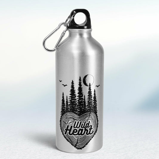 Turistická fľaša - strieborná - Wild Heart